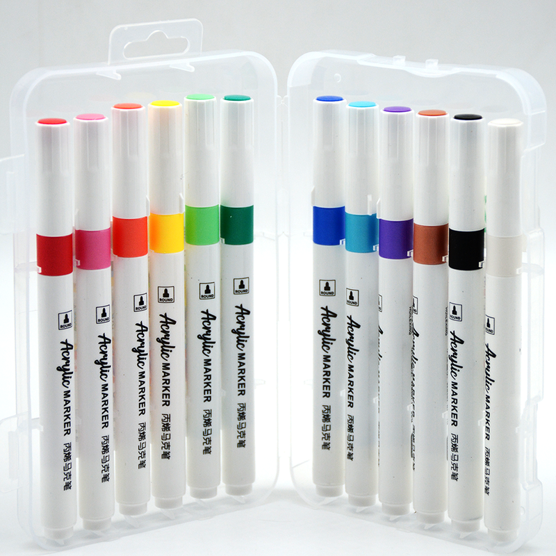 Premium Acrylic Marker Pens â 12 Colors Set | For Drawing, Painting & Craft Work