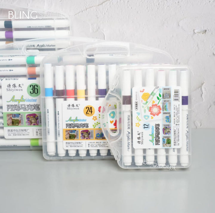 Premium Acrylic Marker Pens â 12 Colors Set | For Drawing, Painting & Craft Work