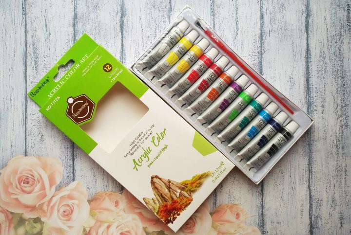 Acrylic Paint Set 12 Colors (12×6ml) | Bright & Bold Colors for DIY Art, Craft & Canvas Painting